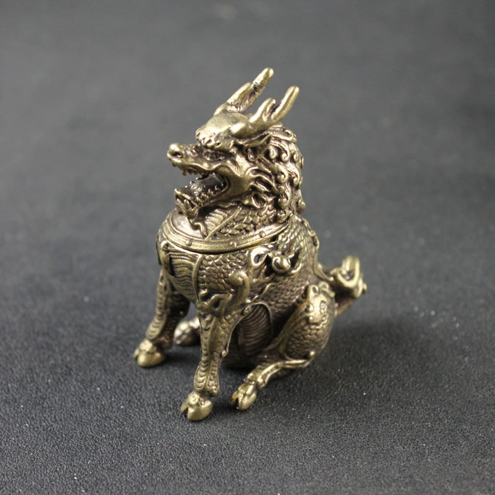 KKONION Bronze Backflow Incense Burner - Creative Kirin Statue Home & Office Decor, Dragon Incense Holder Censer for Meditation, Yoga, and Relaxation Spaces
