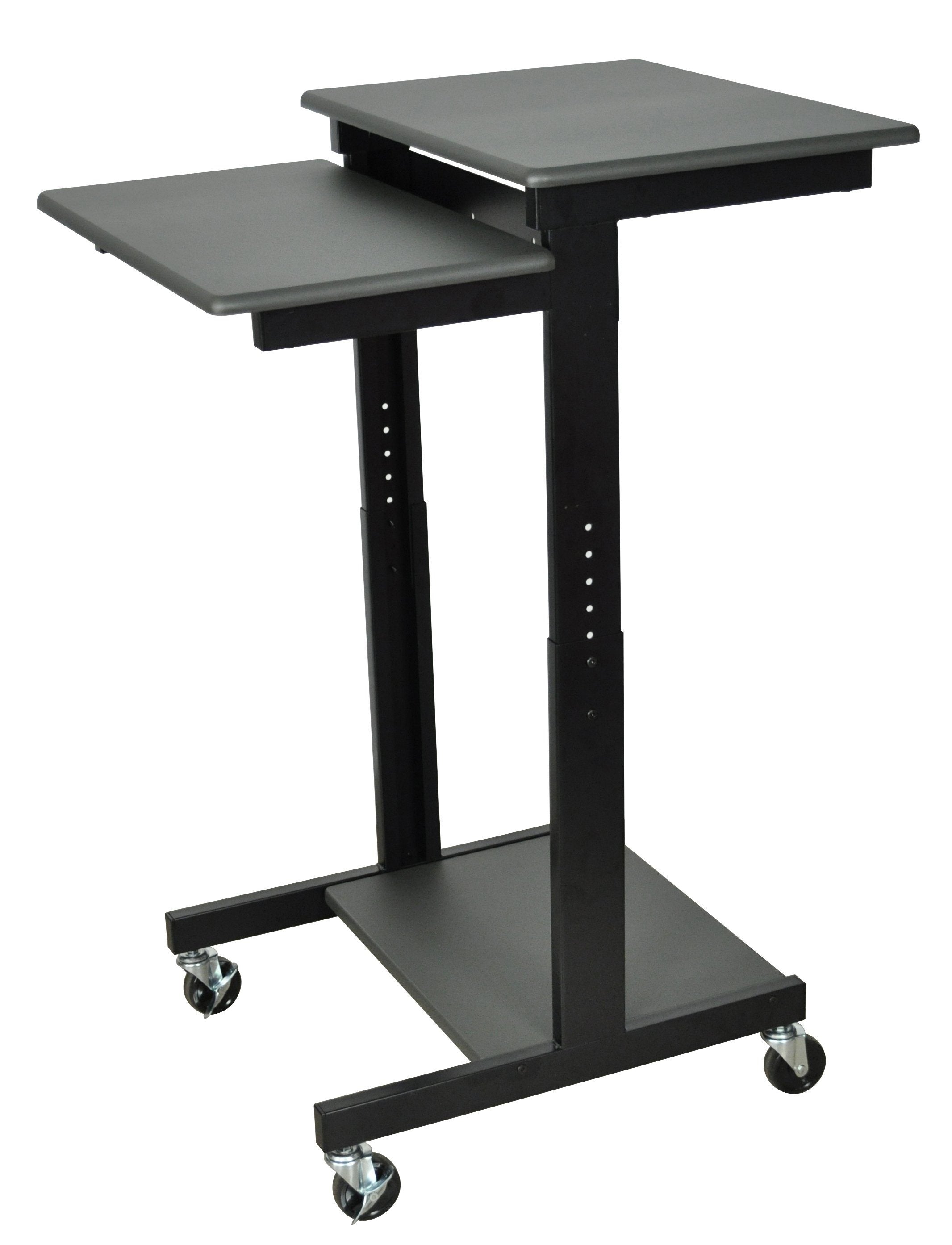 Adjustable Height 3-Shelf Computer Workstation in Luxor Gray - Perfect for Home Office, Gaming Setup & Workspace Organization