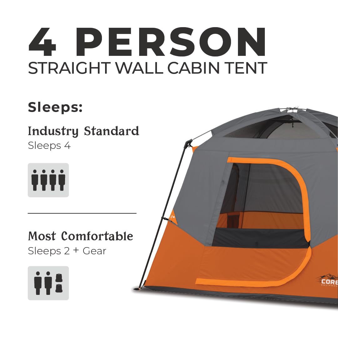 4 & 6 Person Cabin Tents for Camping - Lightweight Portable Tents with Carry Bag & Gear Loft Organizer - Perfect for Family Outdoor Adventures, Backpacking & Car Camping Trips