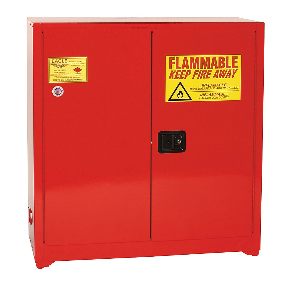 1976 Eagle 24-Gallon Red Aerosol Storage Cabinet - Fireproof Chemical Storage for Workshops & Garages