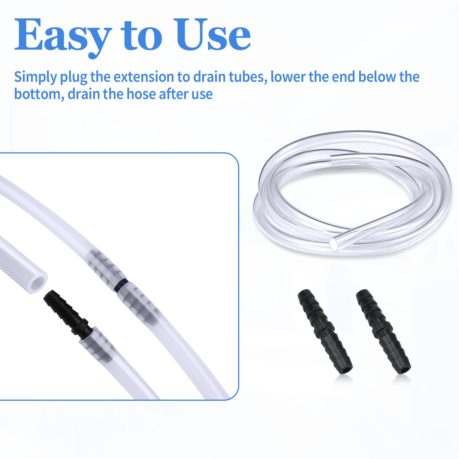 Nugget & Opal Ice Maker Drain Hose Extension - 1/4'' ID Cleaning Kit for Easy Ice Maker Maintenance | Perfect for Home Bars, RV, and Commercial Use