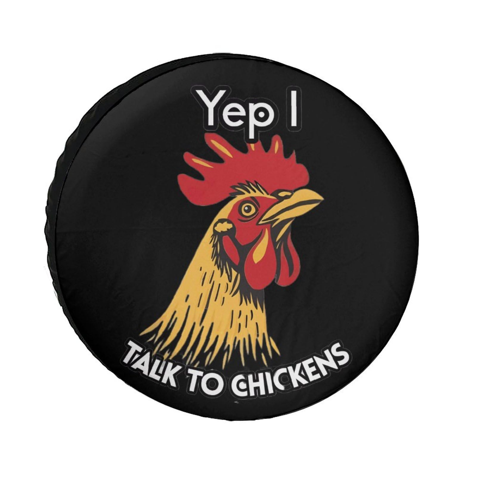 Funny Chicken Talking Spare Tire Cover - Universal Fit for 24-36 Inch Wheels - Durable Wheel Protector for RV, Jeep & Travel Adventures