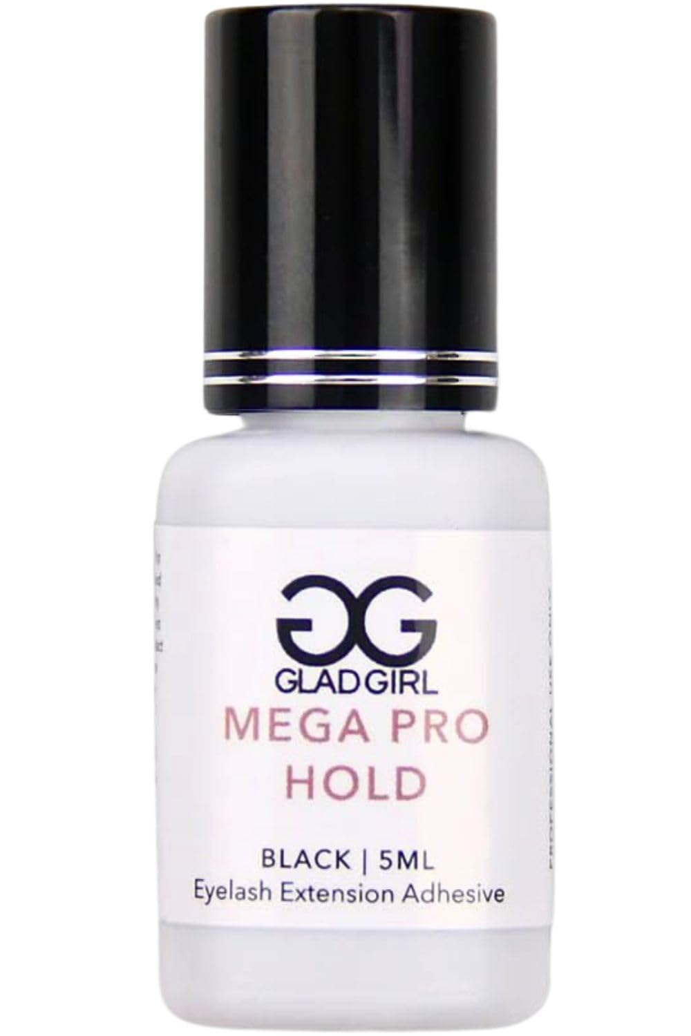 GladGirl Mega Pro Hold Lash Extension Glue - 5ml Professional Eyelash Adhesive for Single Strand Lashes | Volumizing, Low Fumes, Fast Drying with 3 Week Retention | Perfect for Salon Use & DIY Home Lash Extensions