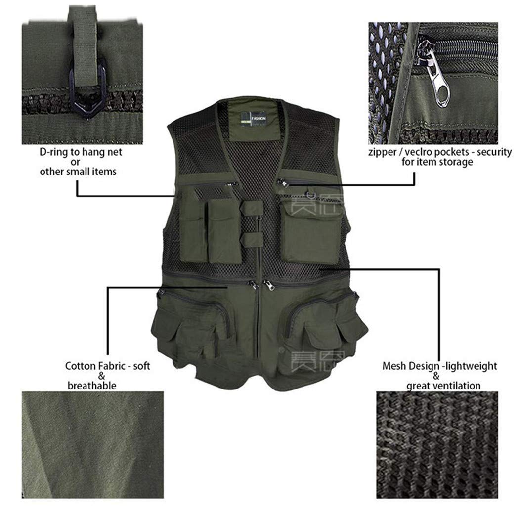 Breathable Mesh Camouflage Fishing Vest for Men - Lightweight Openwork Jacket for Outdoor Photography, Hunting & Hiking Adventures