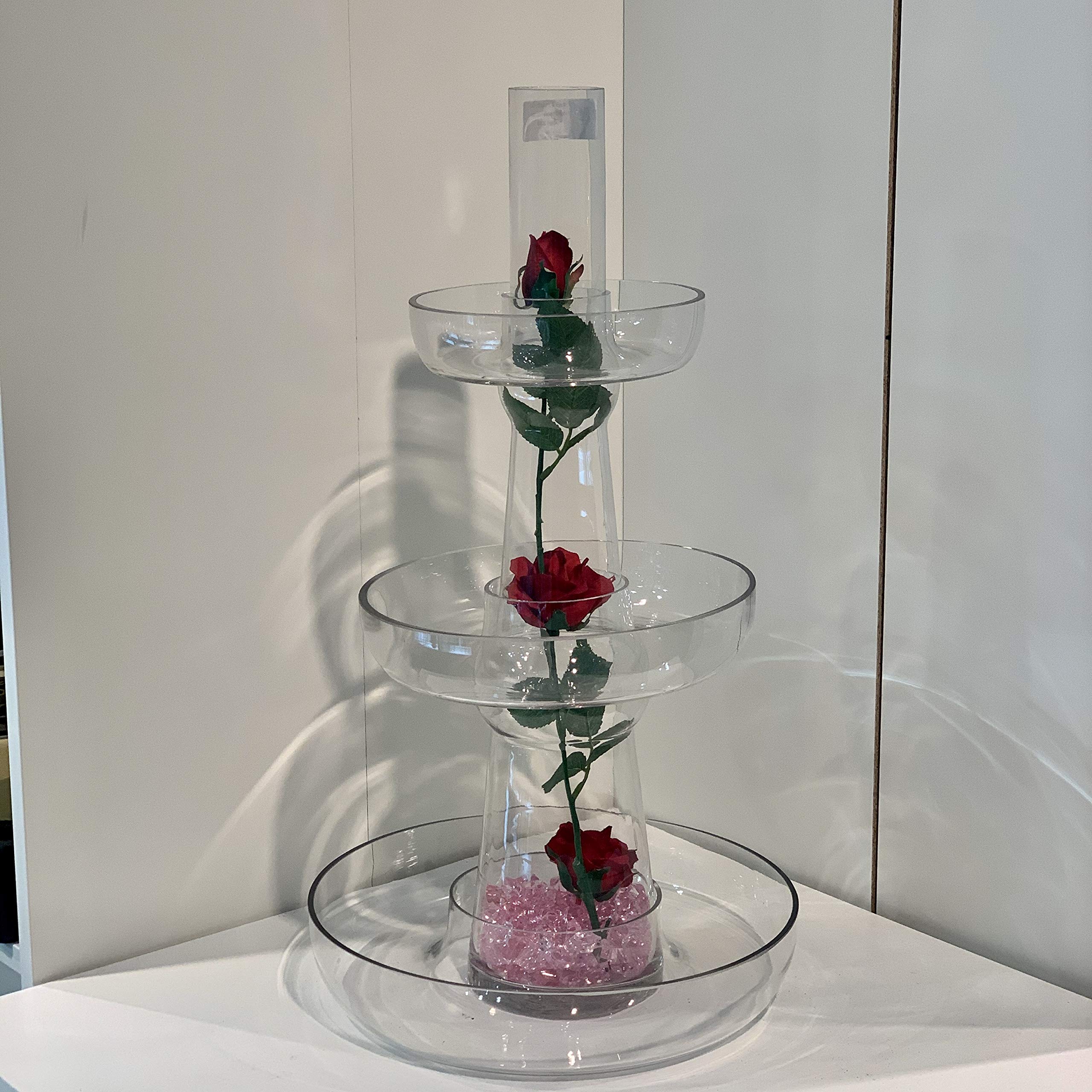 3-Tier Glass Fountain Vase - 13