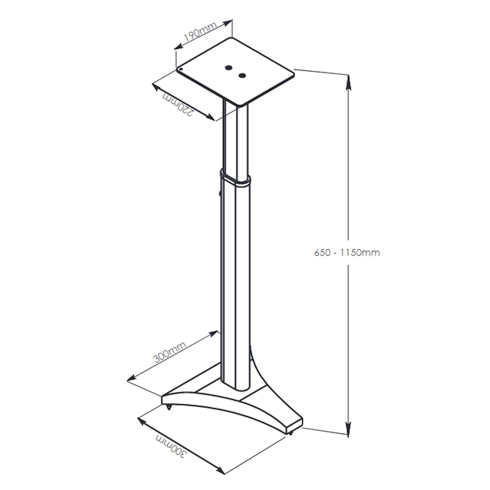 Tauris SP148 Adjustable Modern Speaker Stand - Heavy Duty & Stable for Home Theater, Studio, DJ Setup - Perfect for Bookshelf & Floor Speakers