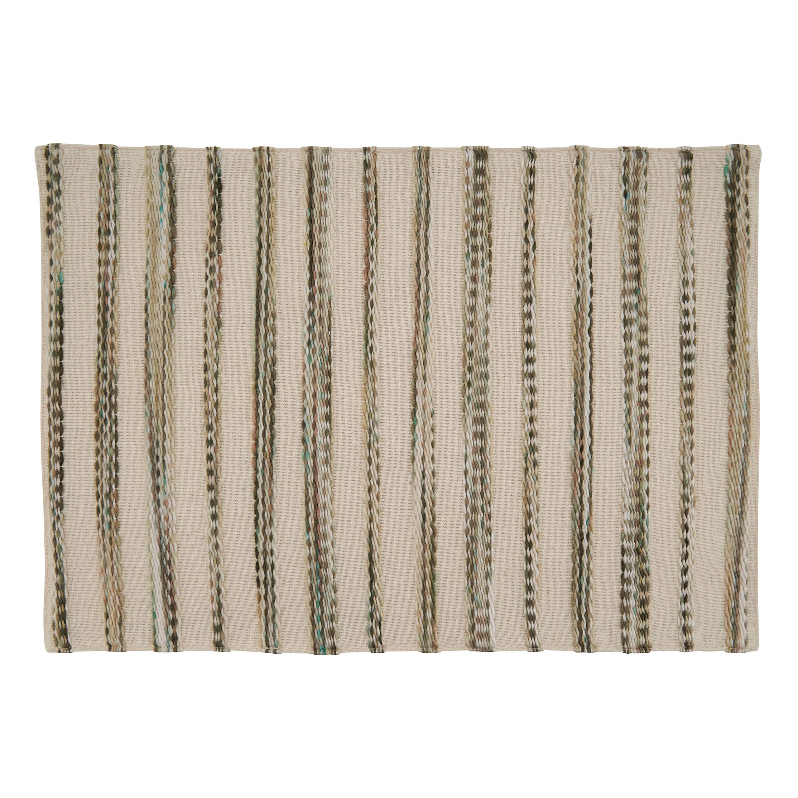 Premium Stripe Weave Design Placemats Set of 4 - Waterproof & Heat Resistant Table Mats for Dining, Kitchen, and Party Decor