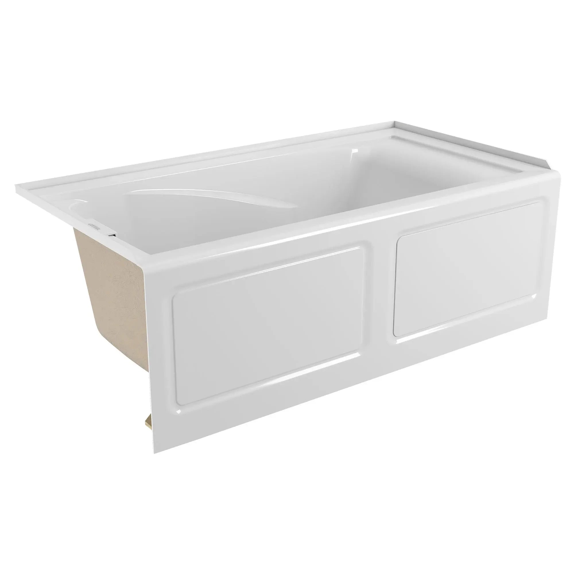 EverClean 60x32 Inch Integral Apron Deep Soak Bathtub with Left Hand Outlet - Perfect for Small Bathrooms & Spa-Like Relaxation at Home
