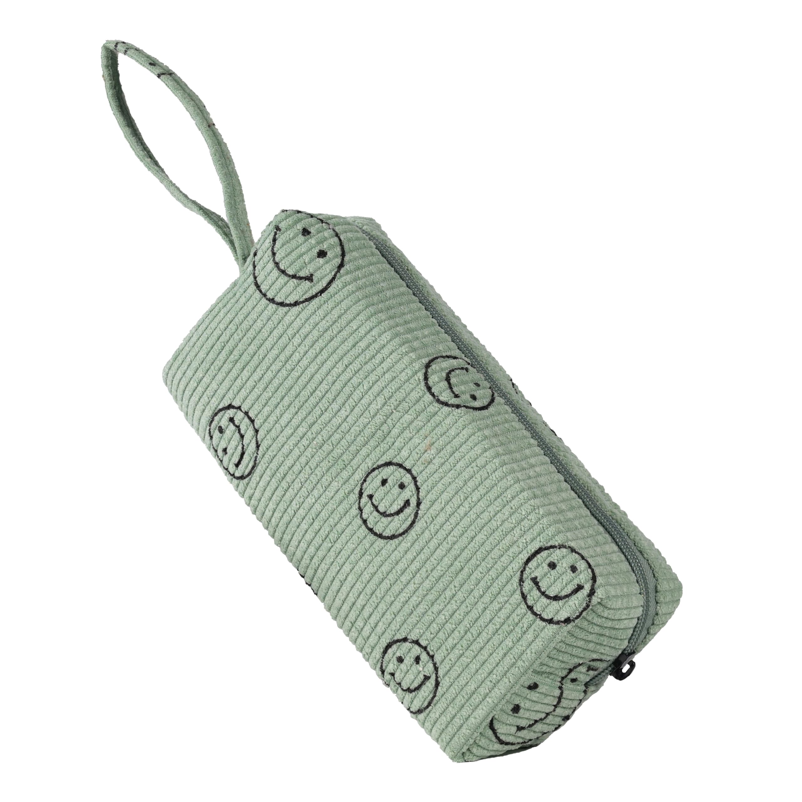 Women's Small Corduroy Makeup Bag - Travel Cosmetic Pouch with Zipper for Purse & Toiletries