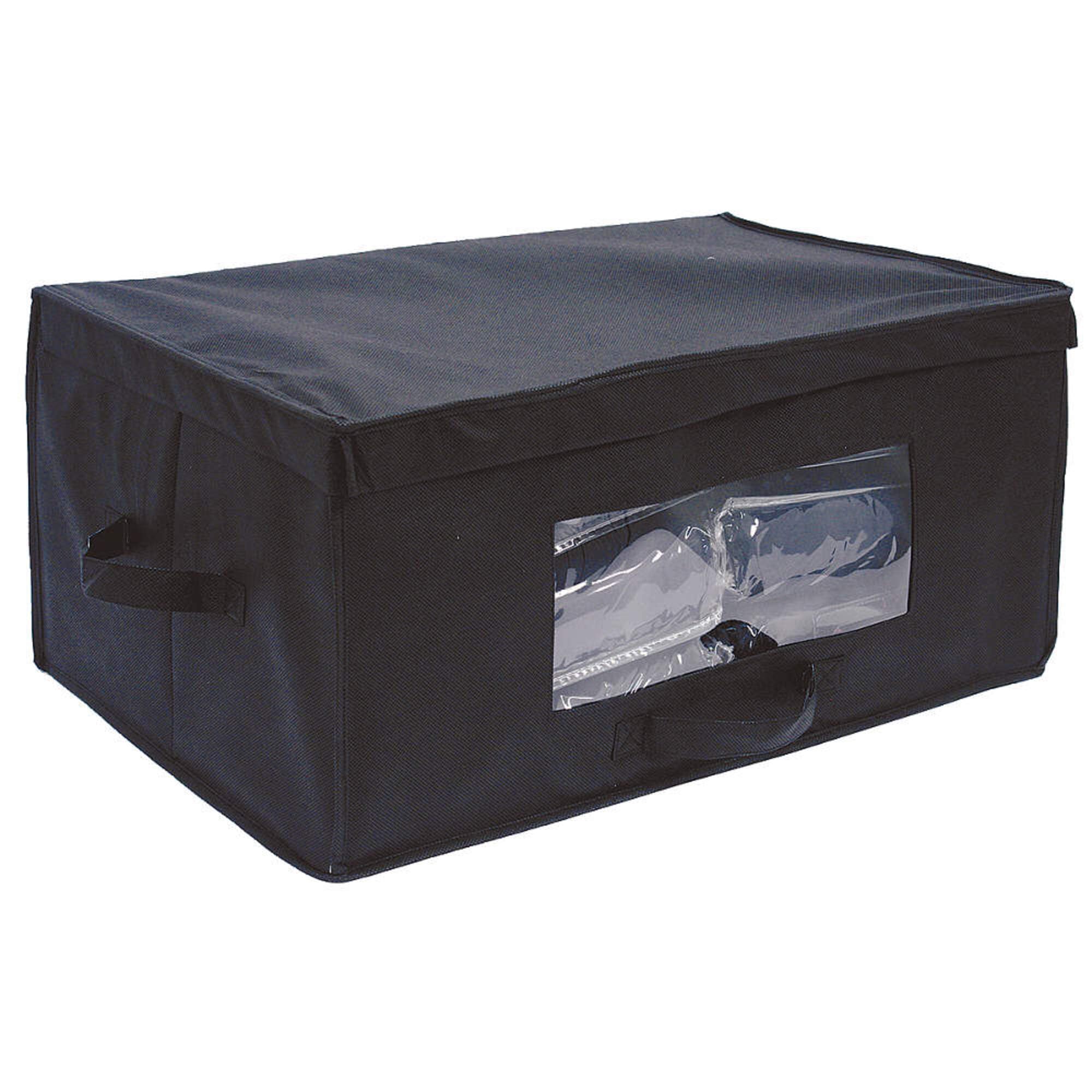 Soft Black Nonwoven Fabric Blanket Box - Stylish Storage for Bedding, Throws & Home Organization