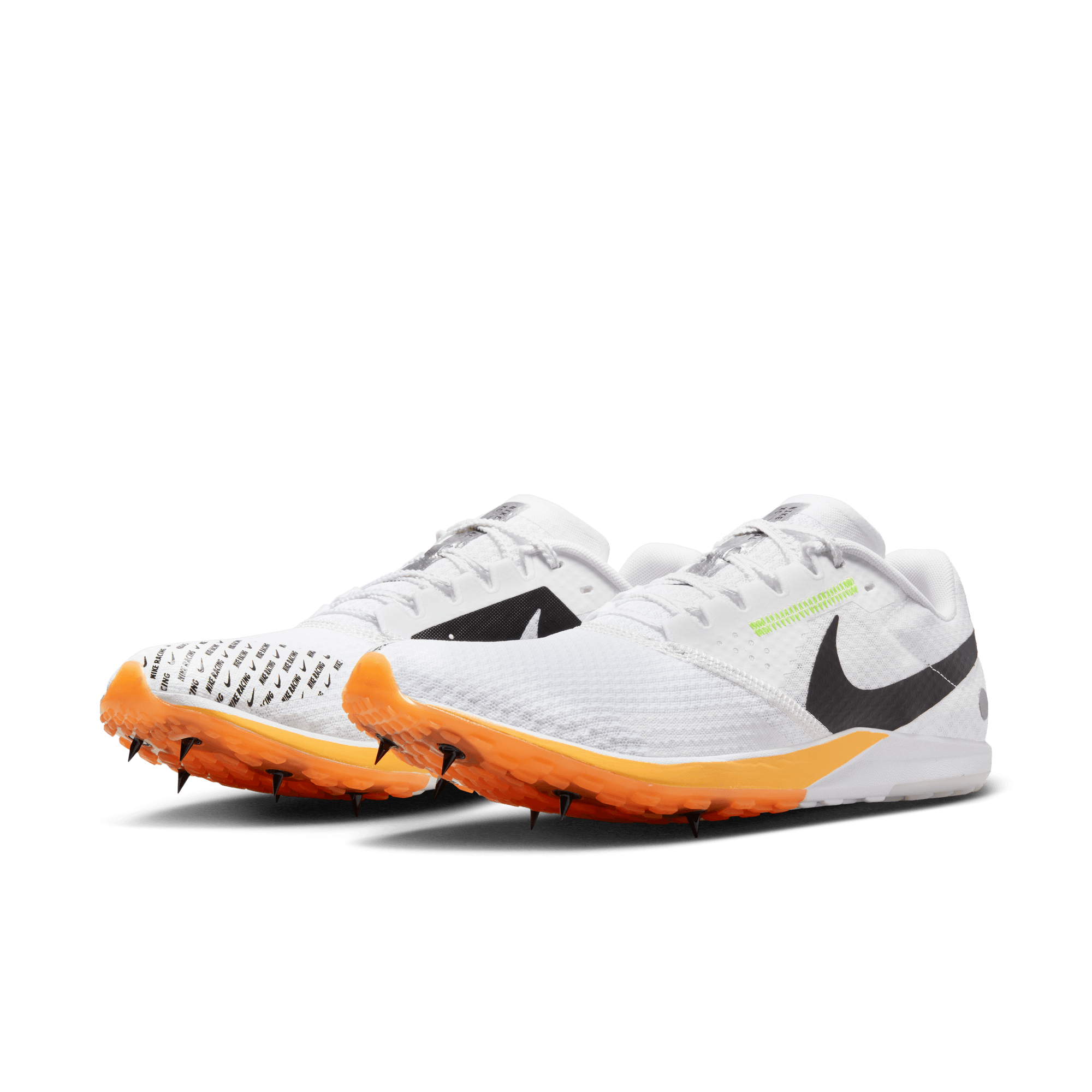 Unisex Nike Zoom Rival XC 6 Running Shoes - White/Black/Total Orange/Laser Orange - Lightweight Cross Country Spikes for Men & Women - Perfect for Track, Trail & Cross Country Running