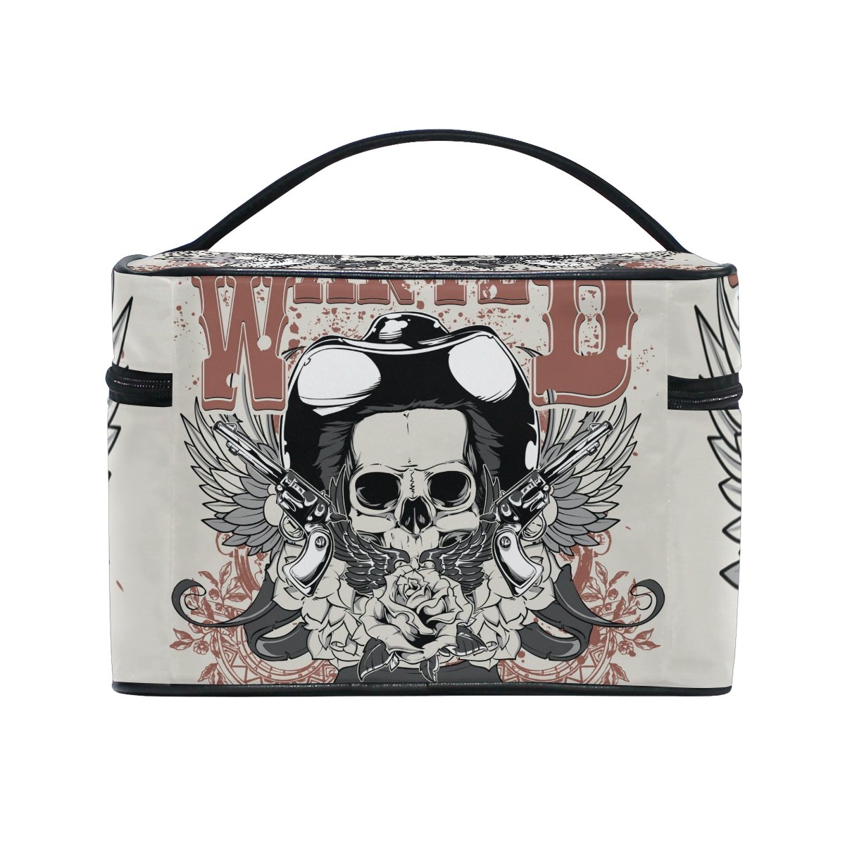 Gothic Punk Skull Travel Makeup Bag - Waterproof Cosmetic Organizer Case for Toiletries, Portable Multifunctional Storage Pouch - Perfect for Travel, Gym, and Daily Use