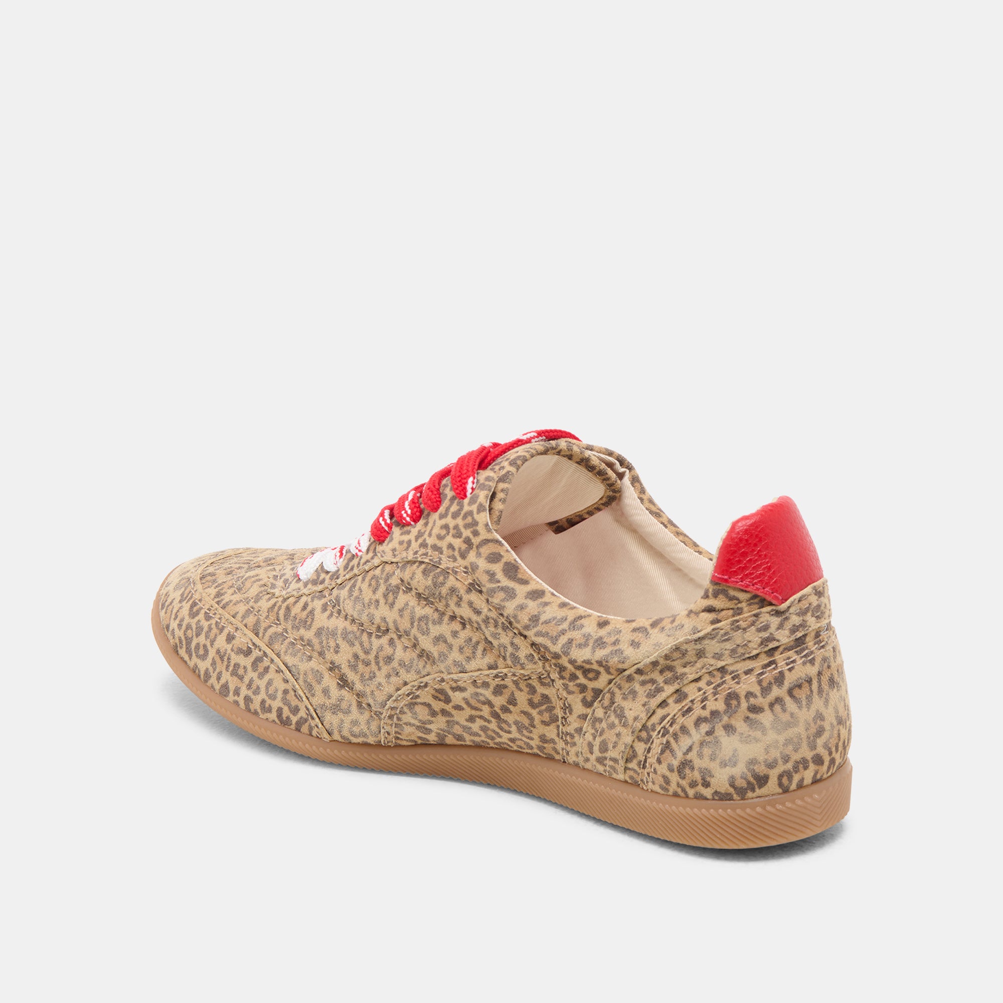 LAINI SNEAKERS Women's Tan Leopard Print Suede Casual Sneakers - Comfortable Walking Shoes for Women, Perfect for Daily Wear, Work, and Travel