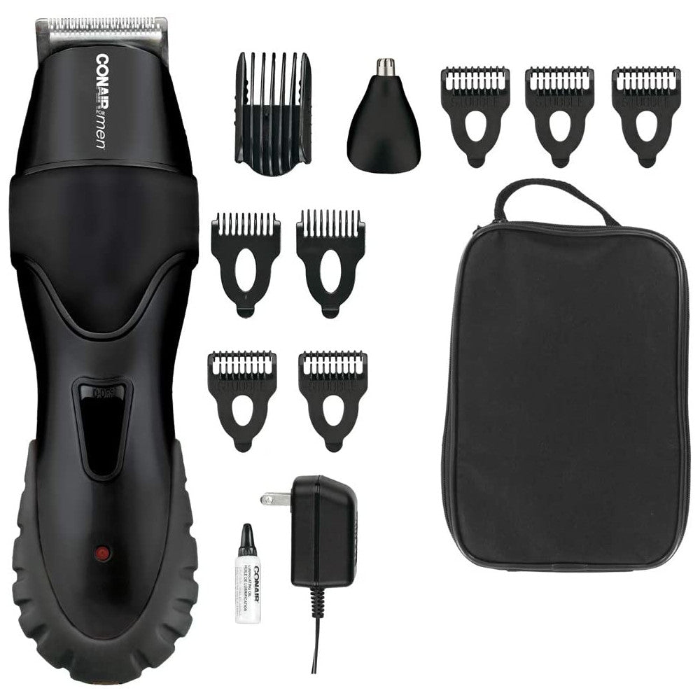 CONAIR Cordless Beard Trimmer & Hair Clipper for Men - Rechargeable Multi Grooming Kit with Adjustable Settings - Perfect for Home, Travel & Professional Use