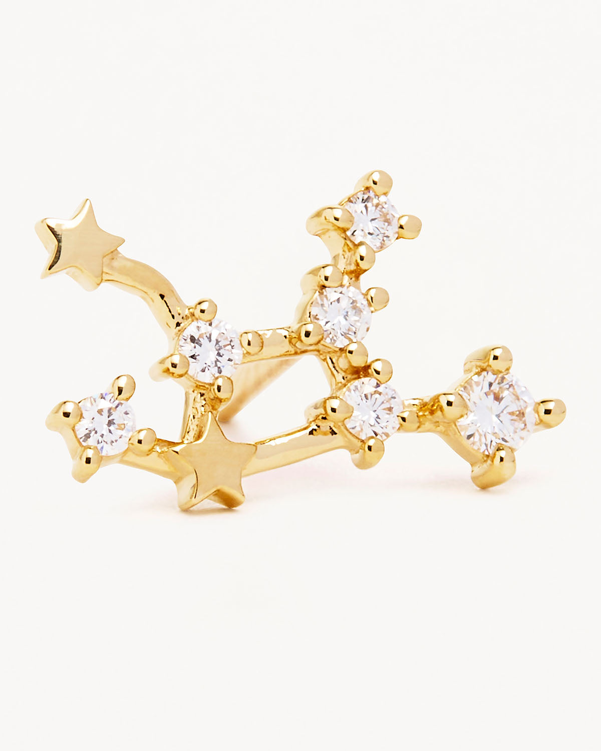 14K Solid Gold Starry Night Zodiac Constellation Diamond Stud Earrings for Virgo - Perfect Gift for Birthday, Anniversary & Special Occasions