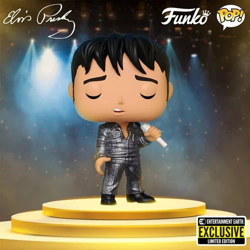 Elvis Presley 1968 Comeback Special Diamond Glitter Pop! Vinyl Figure #188 - Limited Edition Collectible for Music Fans & Home Decor