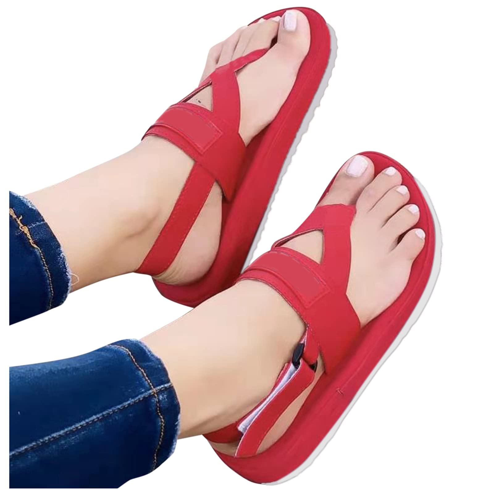 Gloneld Women's Clip Toe Flat Sandals - Casual Summer Beach Crystal Slippers for Travel & Dressy Occasions | Perfect for Vacations, Weddings, and Poolside Lounging