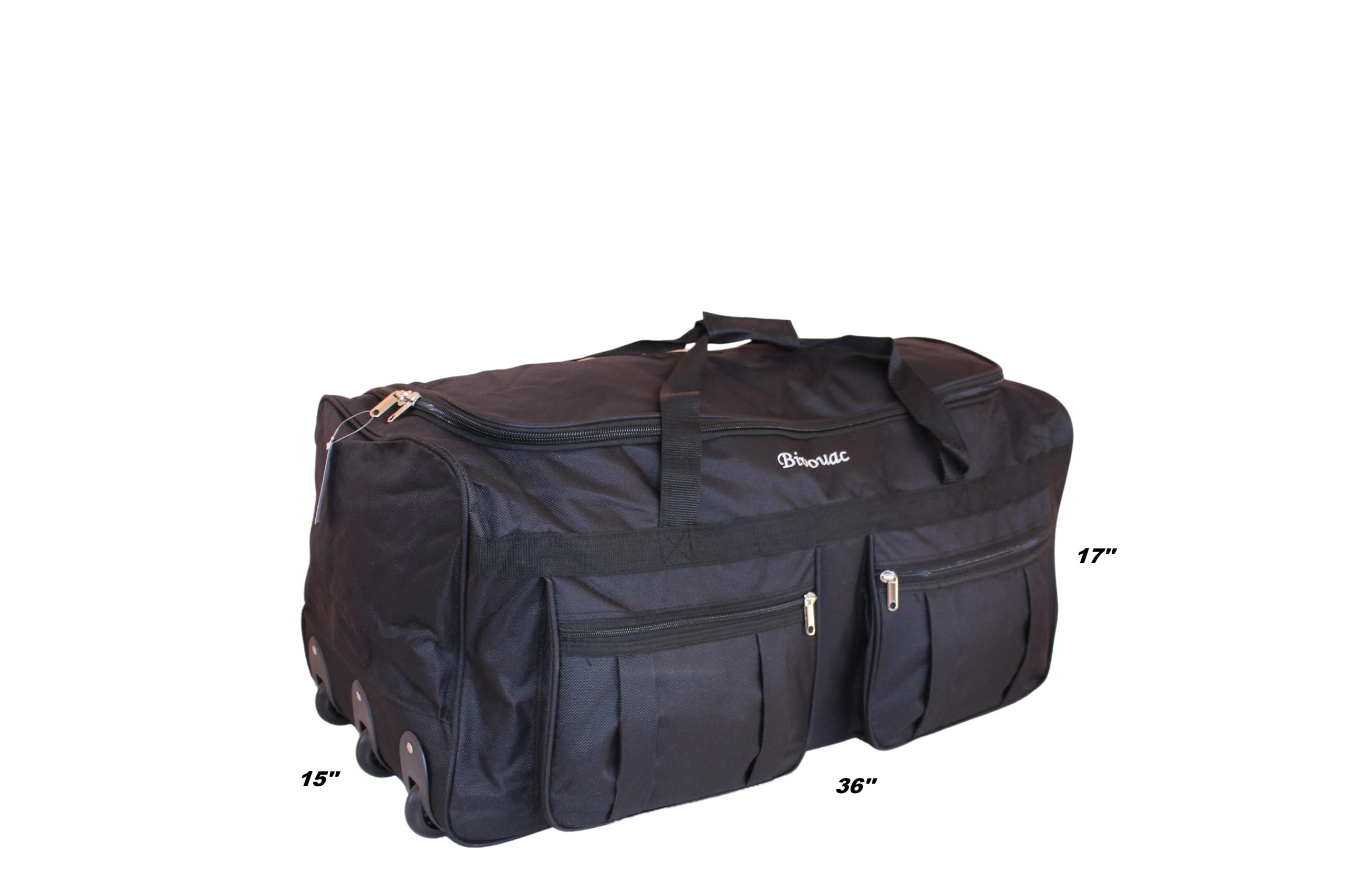 LuggageKing 36-Inch XL Rolling Duffel Bag with Wheels - Waterproof Travel Duffel for Airplane, Gym, Hockey & Sports Gear - Perfect Carry-On Luggage for Men & Women - Great for Business Trips, Workouts & Outdoor Adventures