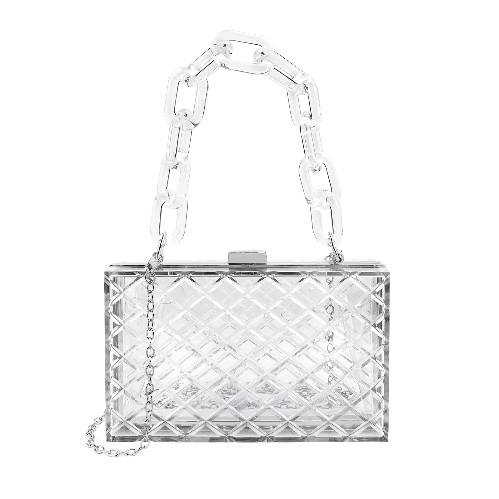 Acrylic Clear Purse for Women - Transparent Evening Clutch Bag with Crossbody Shoulder Strap | Perfect for Prom, Concerts, School & Special Occasions