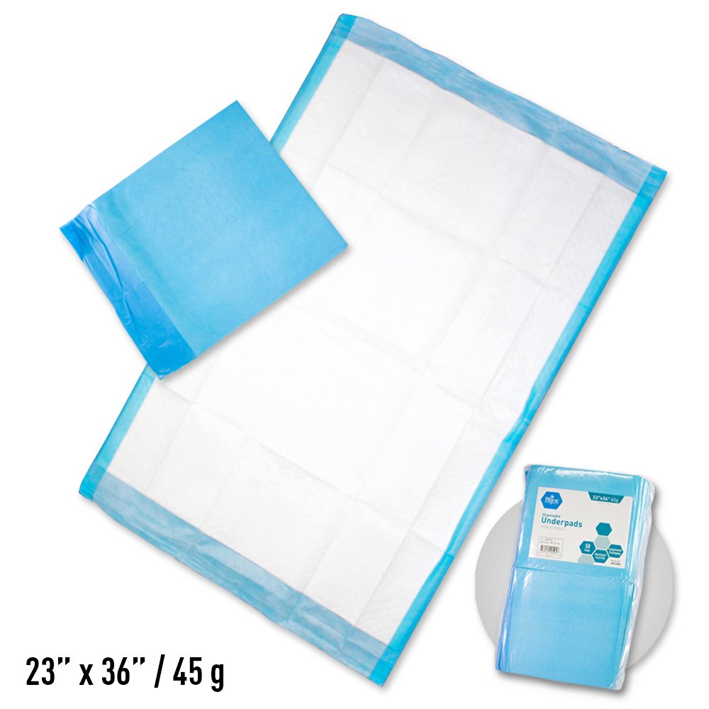 Chux Underpad Disposable Bed Pads - 150 Count, Blue, 23 x 36 Inches - Waterproof & Absorbent for Incontinence, Elderly Care, Pets & Post-Surgery Protection
