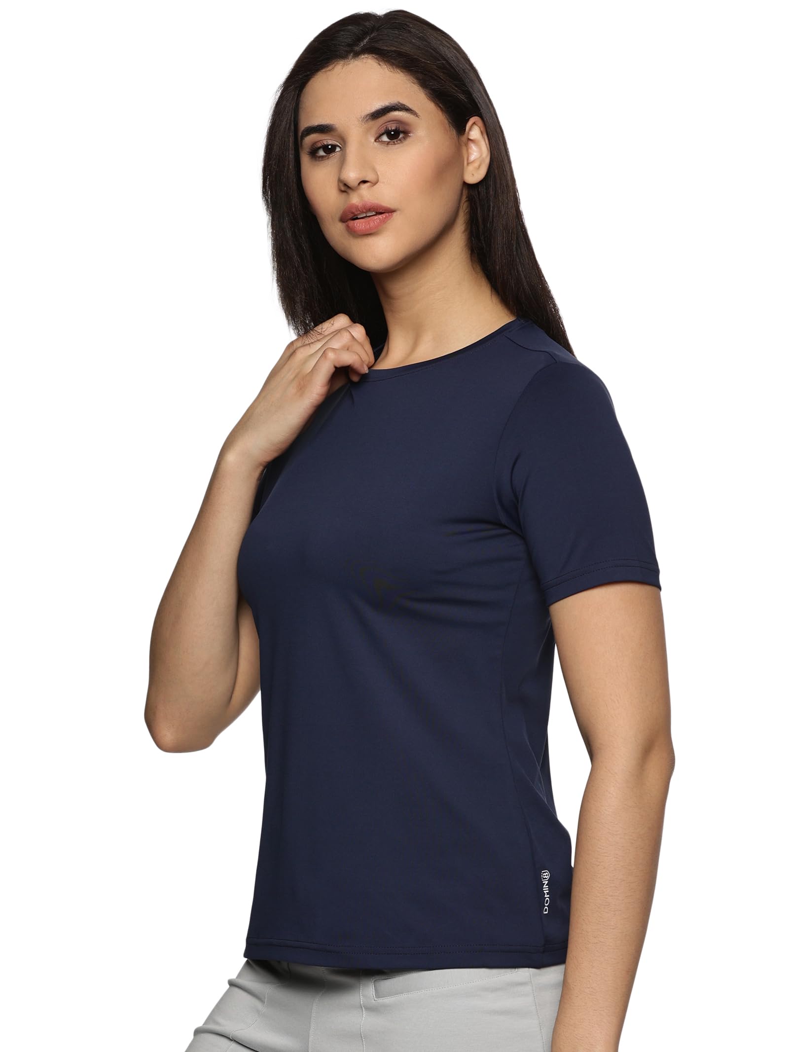 DOMIN8 Women's Breathable Quick-Dry Regular Fit Sports T-Shirt - Soft Comfortable Activewear for Gym, Running & Workouts | Stylish Casual Wear for Everyday Use