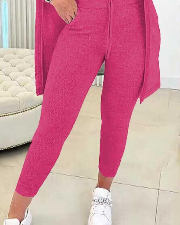 BDAILKA Women's 3-Piece Lounge Set - Comfy Tank Top, High Waisted Pants & Cardigan | Soft Loungewear Outfit for Home, Yoga & Relaxation | Casual Comfort Wear for Women