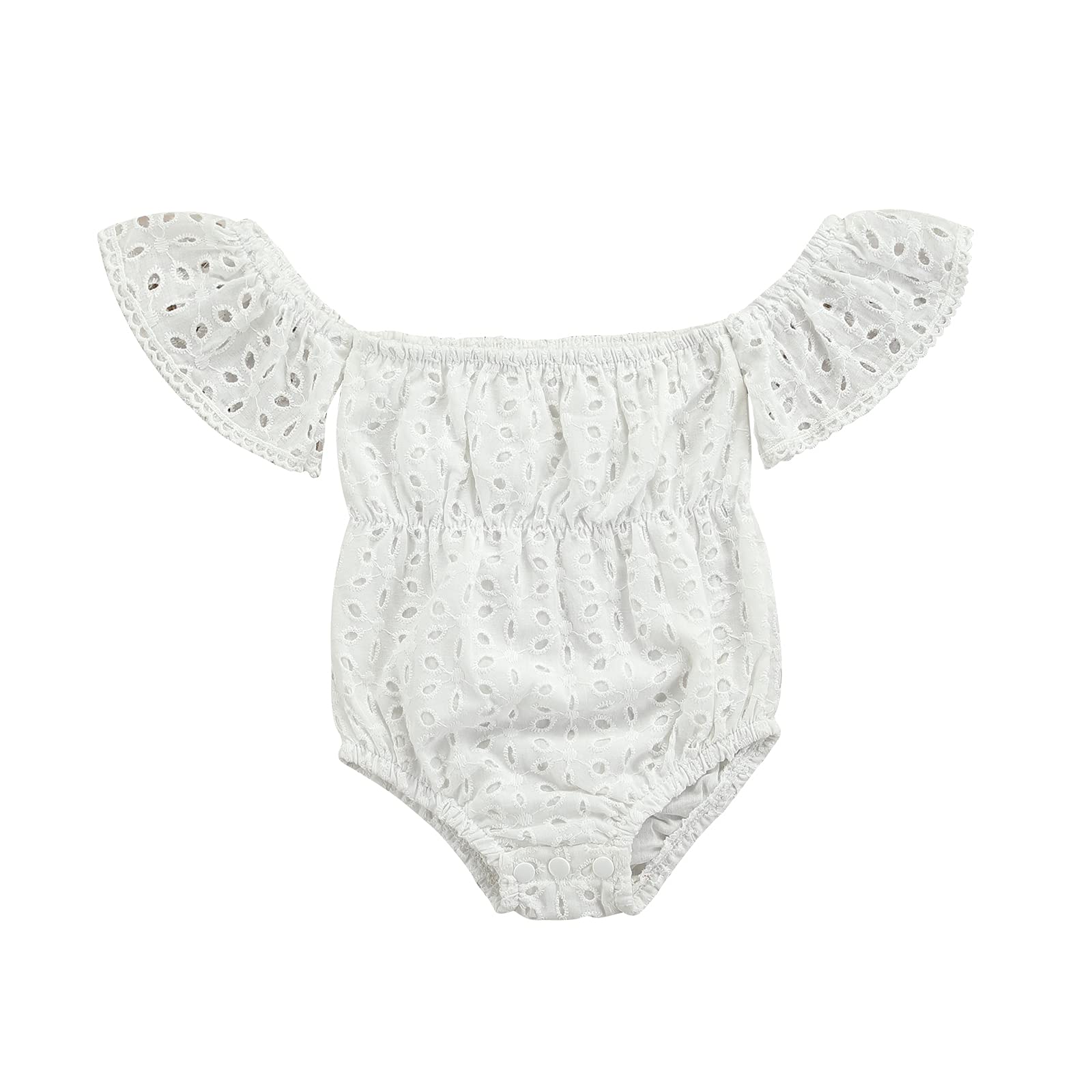 Newborn Baby Girl Romper Outfit - Lace Ruffle Sleeveless Backless Tutu Dress White Bodysuit | Perfect for Photoshoots, Birthday Parties & Special Occasions