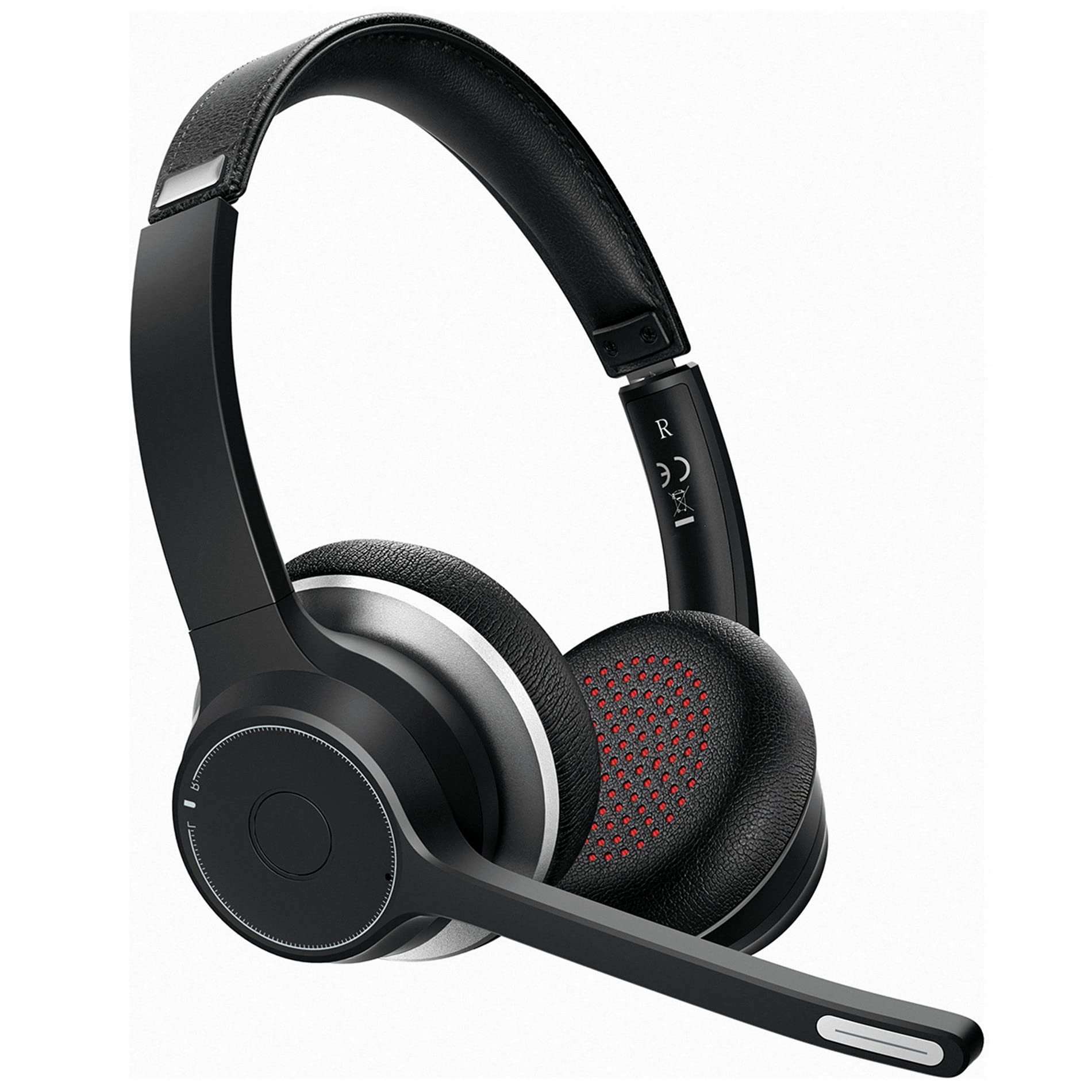 Wireless Headset with Microphone - 22H Battery Life PC Gaming Headphones, Over-Ear Bluetooth Headset with Dual CVC8.0 Noise Canceling Mic, 3.5mm Wired Option - Perfect for Online Meetings, Gaming & Remote Work