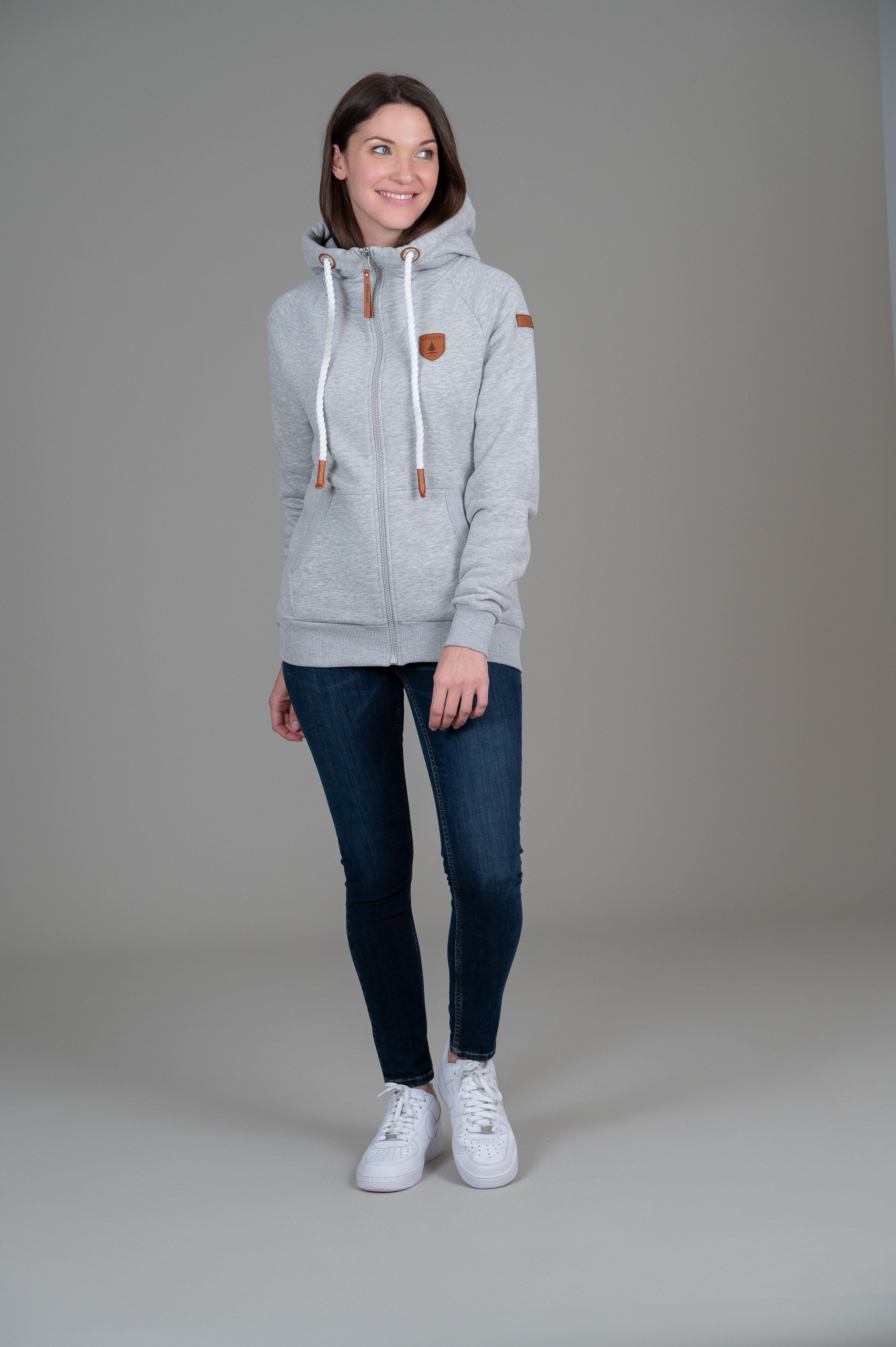 Hera Light Heather Grey Full Zip Hoodie for Women - Soft & Comfortable Pullover Sweatshirt - Perfect for Casual Wear, Gym, and Outdoor Activities