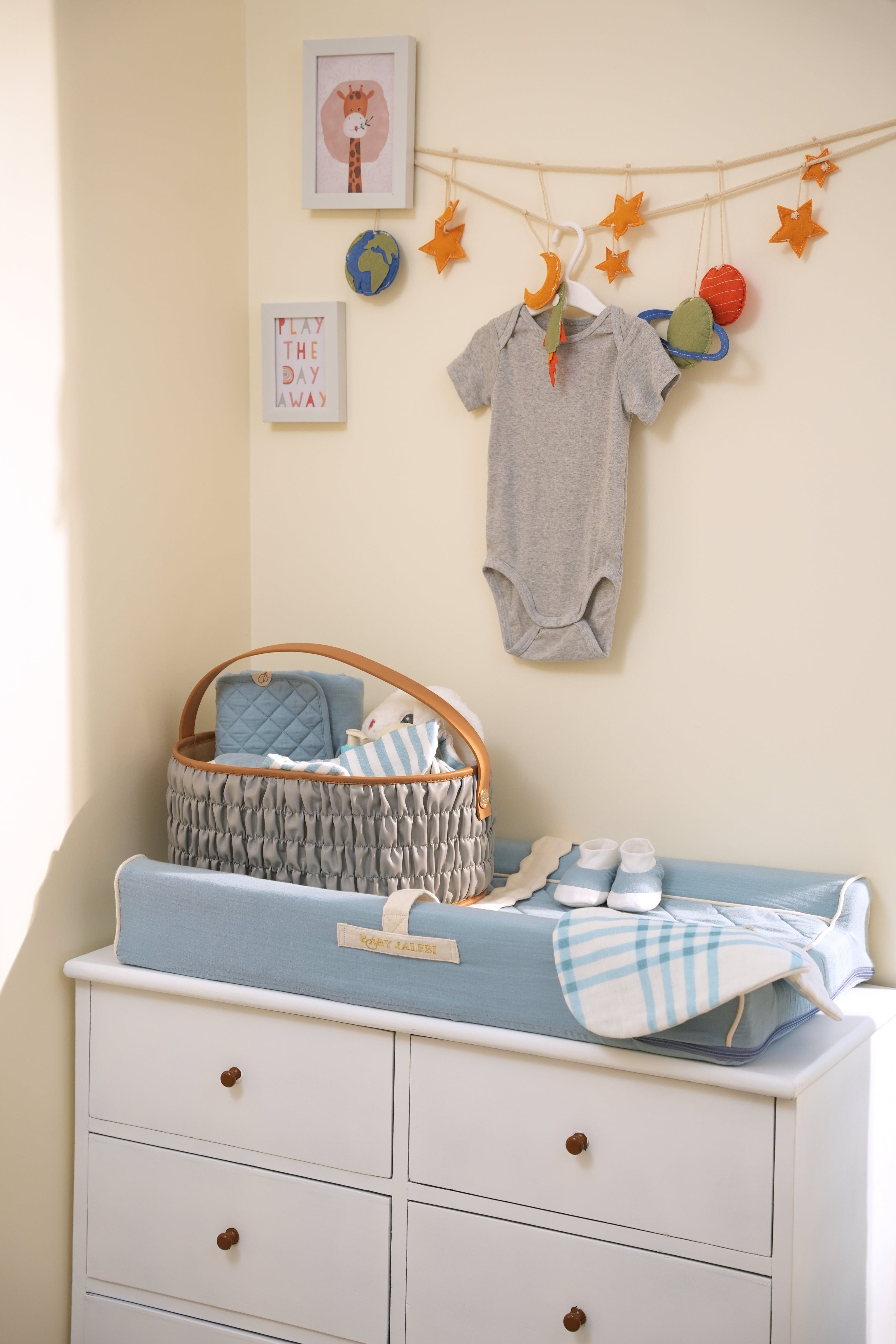 Premium Baby Diaper Caddy Organizer Gift Set - Soft Grey Nursery Storage Solution | Perfect for Baby Showers, New Parents & Nursery Organization