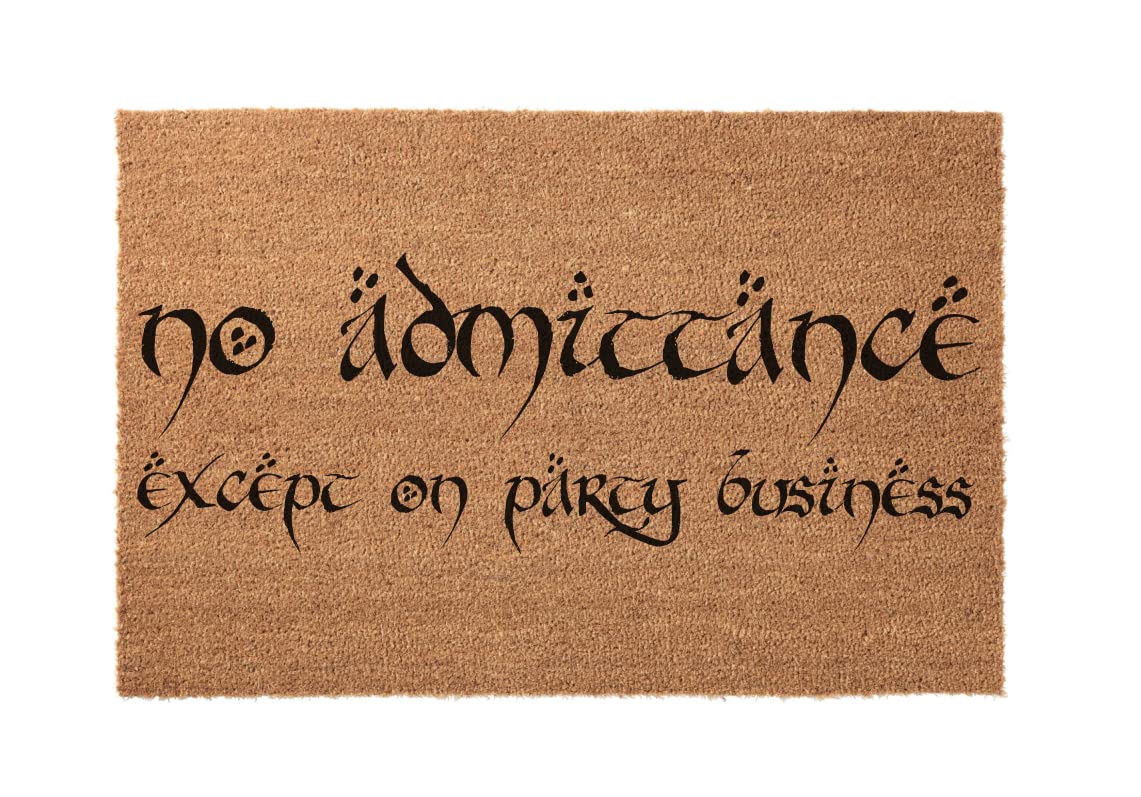 Personalized Lord of the Rings Doormat - 'No Admittance Except on Party Business' Quote - Custom Wedding & Housewarming Gift - 36x24 Inch Non-Slip Entry Mat - Perfect for Fantasy Fans, Tolkien Lovers & Geek Home Decor