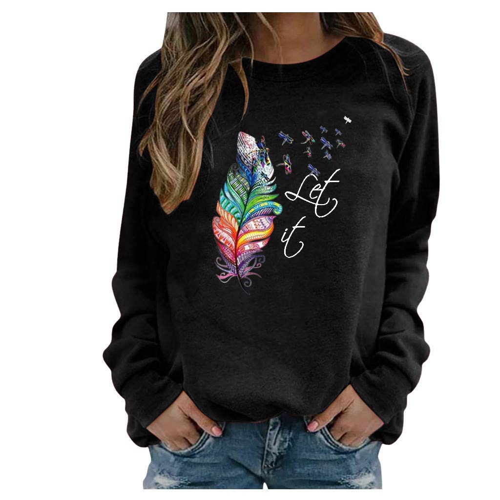 Women's Striped Printed Long Sleeve Pullover Sweatshirt - Soft Loose Casual Tops for Women | Perfect for Fall Layering, Weekend Outfits & Cozy Loungewear