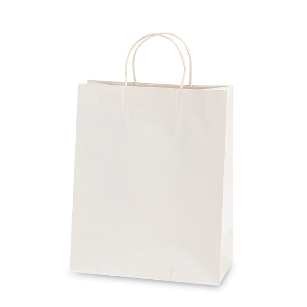 Elegant Euro Medium White Gift Bags - Perfect for Birthday, Wedding & Party Favors - Bulk Pack of 50