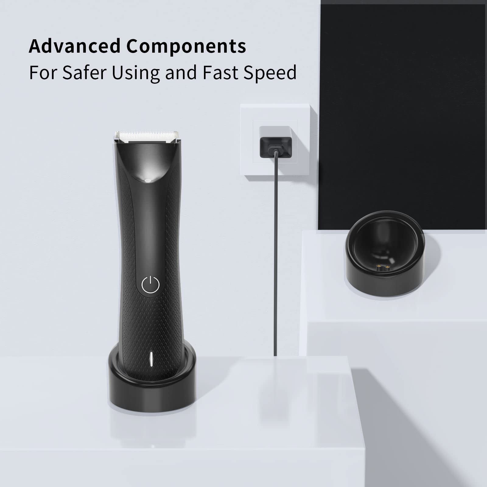 MANSCAPED Charging Dock Replacement - Compatible with Lawn Mower 3.0/2.0 Electric Groin Hair Trimmer & Weed Whacker Nose/Ear Trimmer - Power Cord Adapter - Perfect for Home Grooming & Travel Use