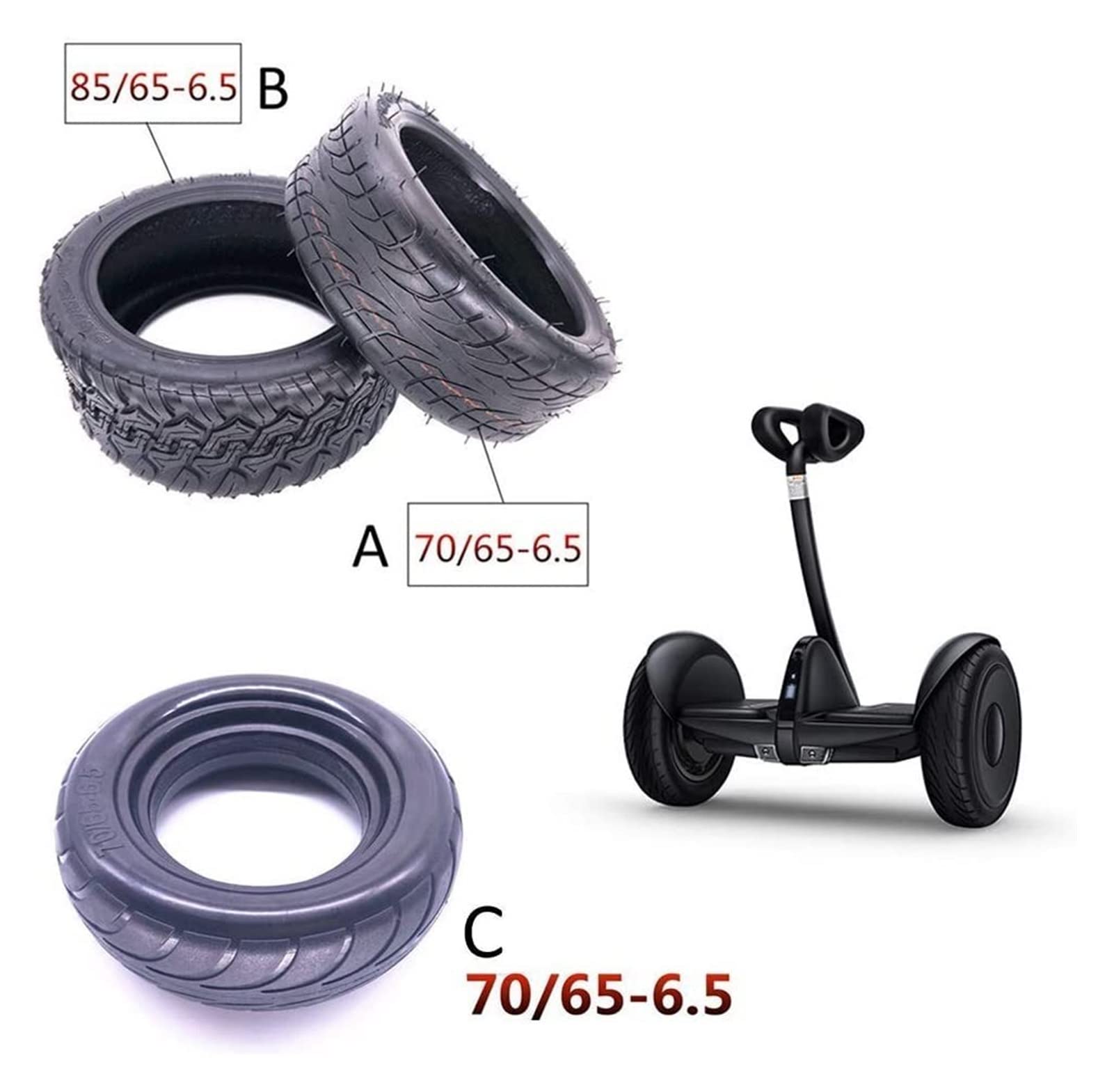 **Explosion-Proof Solid Mobility Scooter Tires – Anti-Skid, Wear-Resistant Vacuum Tires for Balance Bikes & Scooters (Size B) – Perfect for Indoor & Outdoor Use**