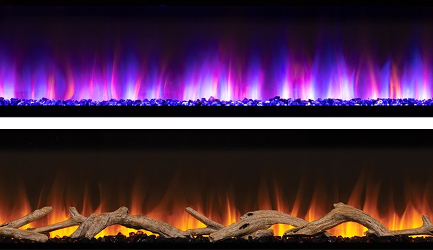 60 Inch Electric Fireplace - Realistic Flame Effect, Remote Control, Wall Mounted or Freestanding - Perfect for Living Room, Bedroom & Office Heating