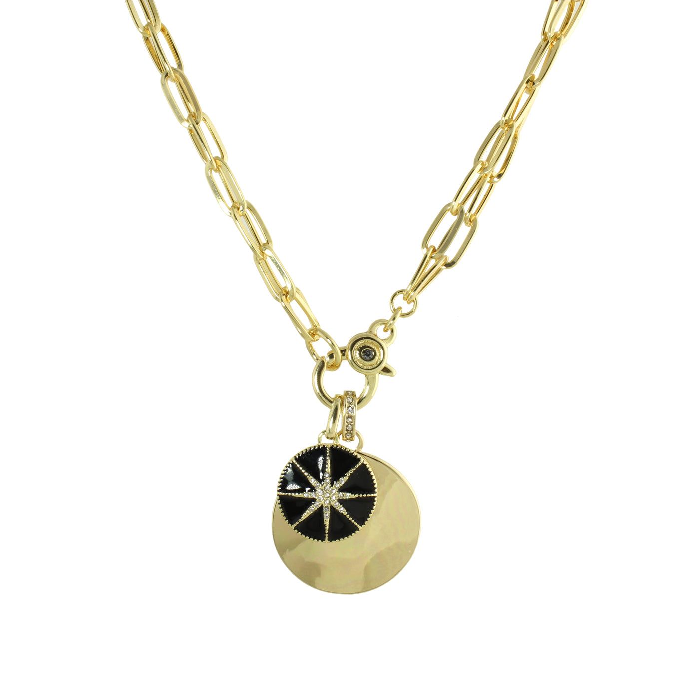 Double Row Link Charm Necklace for Women - Elegant Layered Gold & Silver Chain Jewelry - Perfect for Parties, Weddings & Everyday Wear