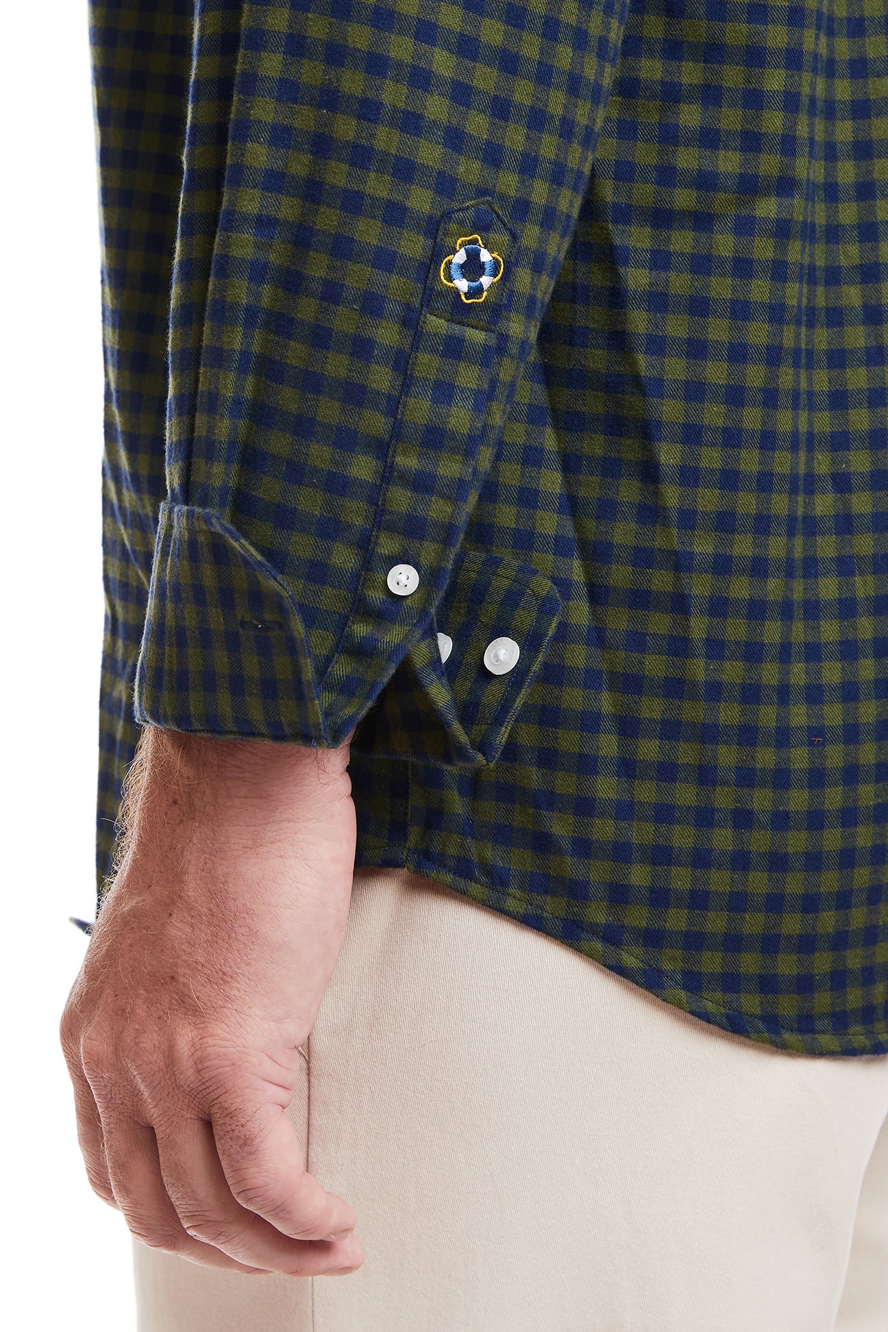 Chase Shirt - Olive & Navy Buffalo Check Flannel Shirt for Men | Casual Wear, Outdoor Activities & Layering