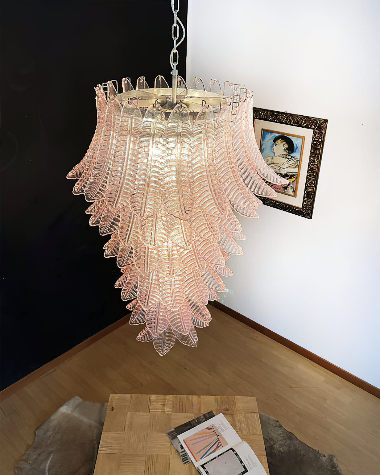 Felci Murano Glass Chandelier - Handcrafted Italian Crystal Ceiling Light Fixture for Dining Room, Living Room & Bedroom | Elegant Home Decor Lighting
