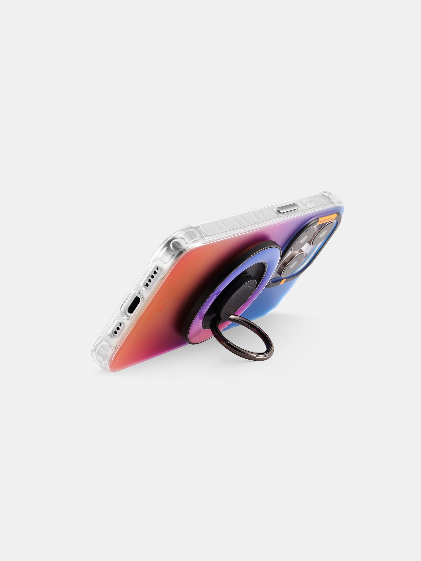 Magnetic Ring Spinner Stand - Magsafe Compatible Phone Holder for iPhone 15/14/13/12 (Purple & Orange) - Perfect for Desk, Car, Office & Home Use