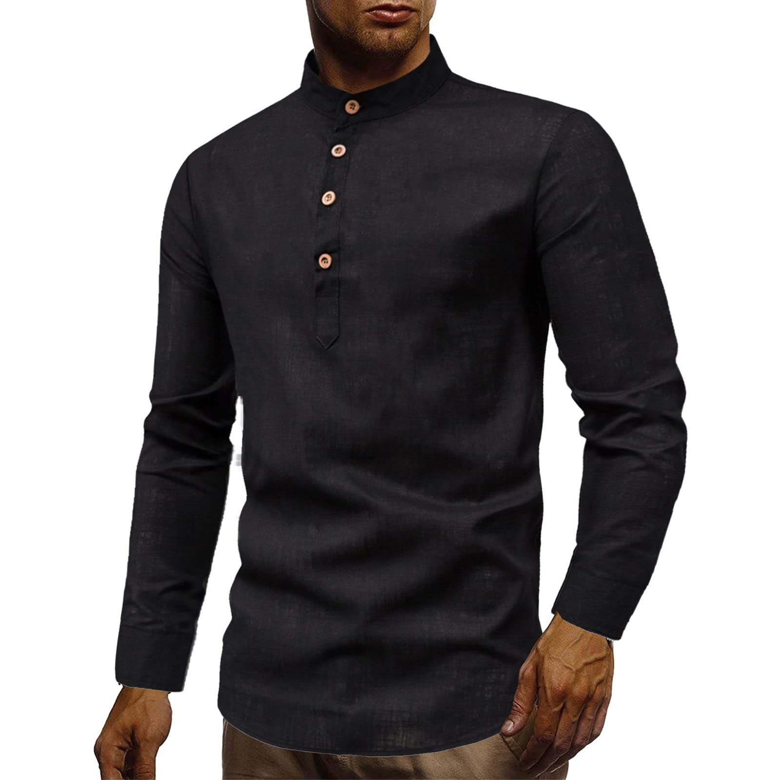 Men's Linen Long-Sleeve Shirt - Beach & Casual Wear