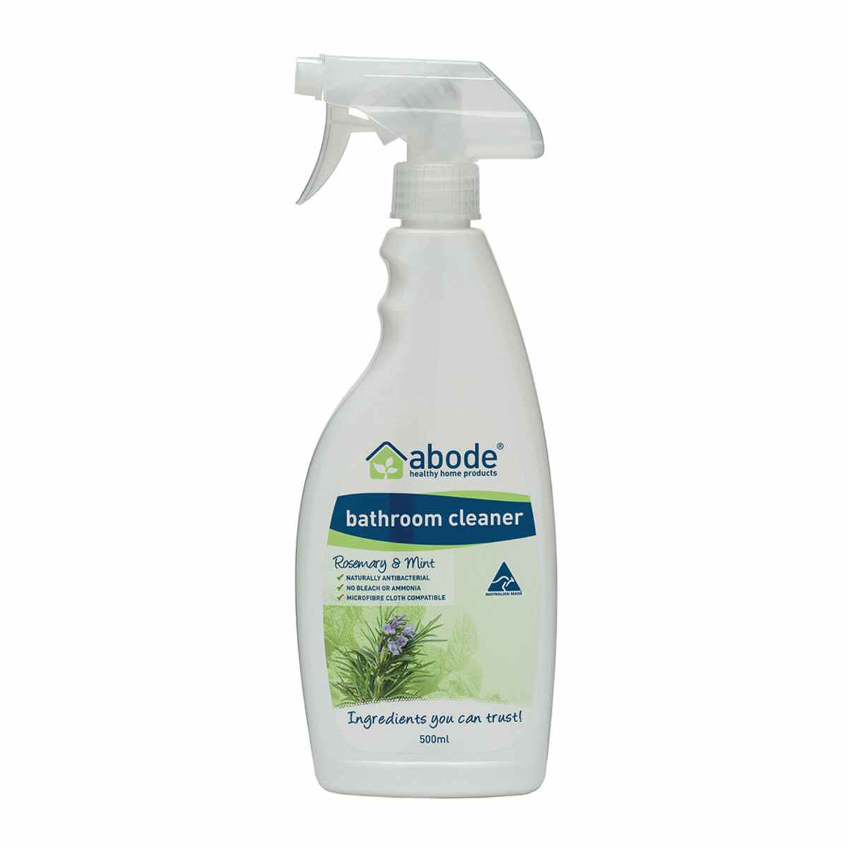 Abode Bathroom Cleaner Spray - Natural Rosemary & Mint Scent | Eco-Friendly Bathroom Disinfectant for Tiles, Sinks & Showers | Fresh & Invigorating Home Cleaning Solution