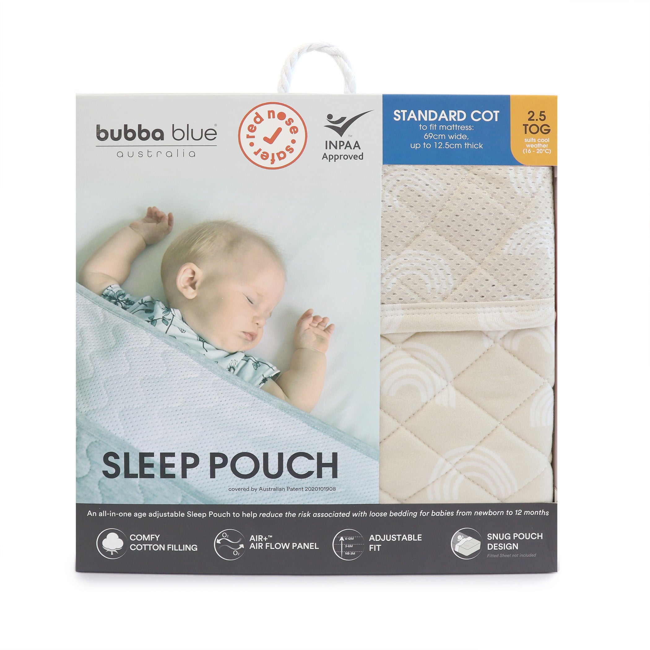 Nordic 2.5 TOG Baby Sleep Sack - Standard Cot Size for Newborns & Infants - Breathable Cotton Sleeping Bag for Safe Sleep - Perfect for Nursery, Daycare & Travel