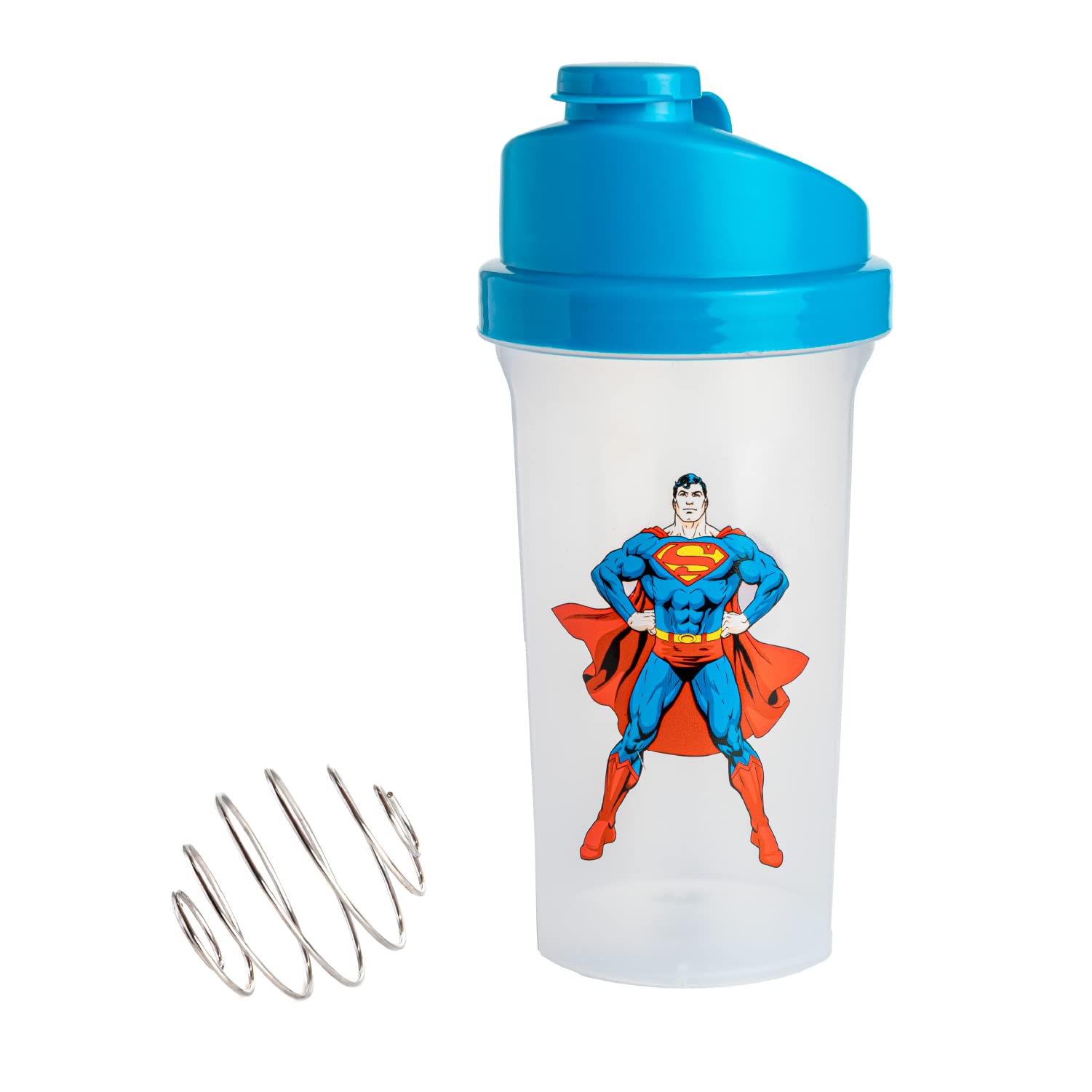 Official DC Comics Superman Protein Shaker Bottle - 23oz BPA-Free Fitness Blender Cup for Gym, Workouts & Superhero Fans - Perfect for Protein Shakes, Smoothies & Post-Workout Drinks