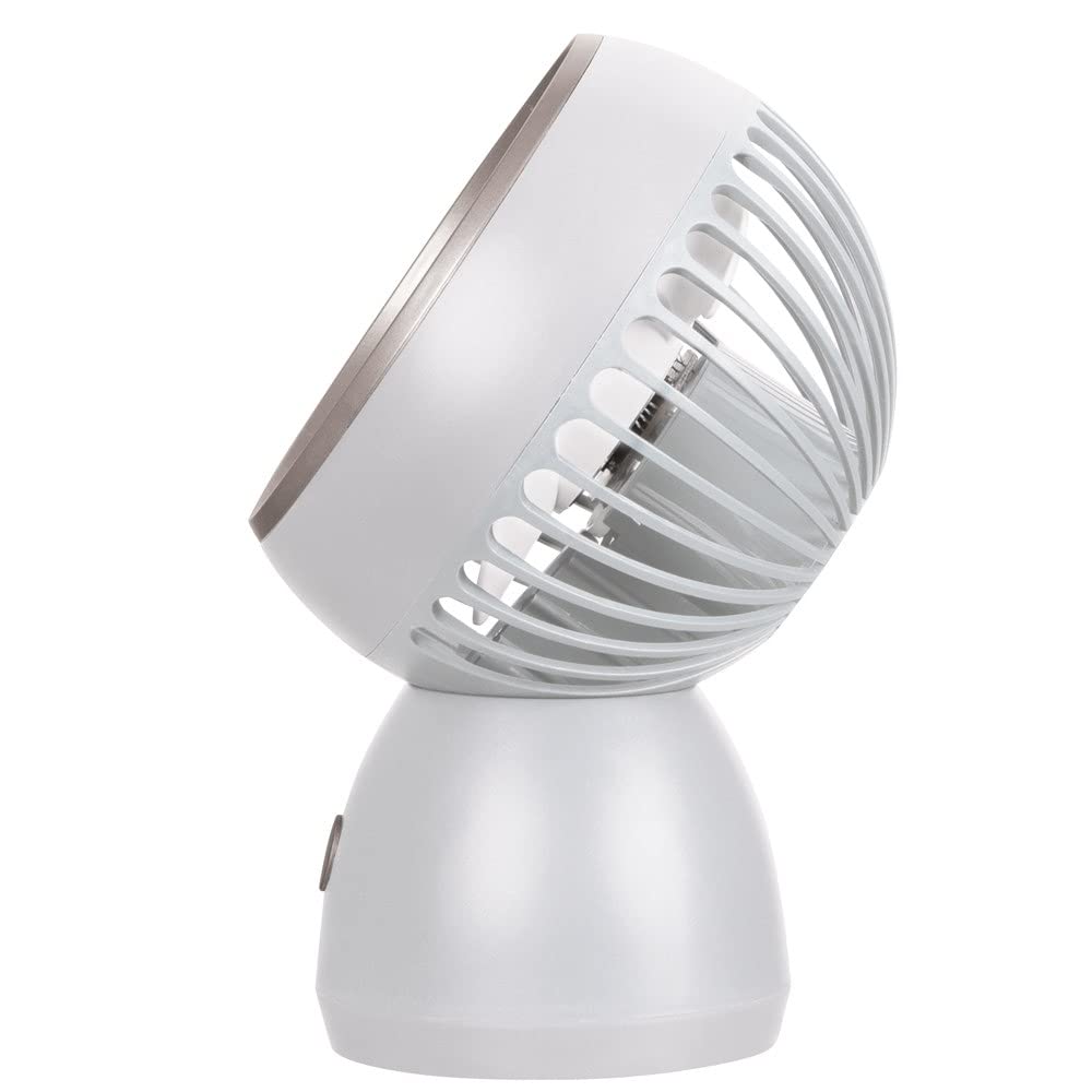 ForPro Professional Collection Premium Rechargeable Portable Desk Fan - 3-Speed USB Mini Fan for Travel, Home & Office - Lightweight Personal Cooling Fan (Pure White) | Perfect for Work Desks, Dorm Rooms & Summer Travel