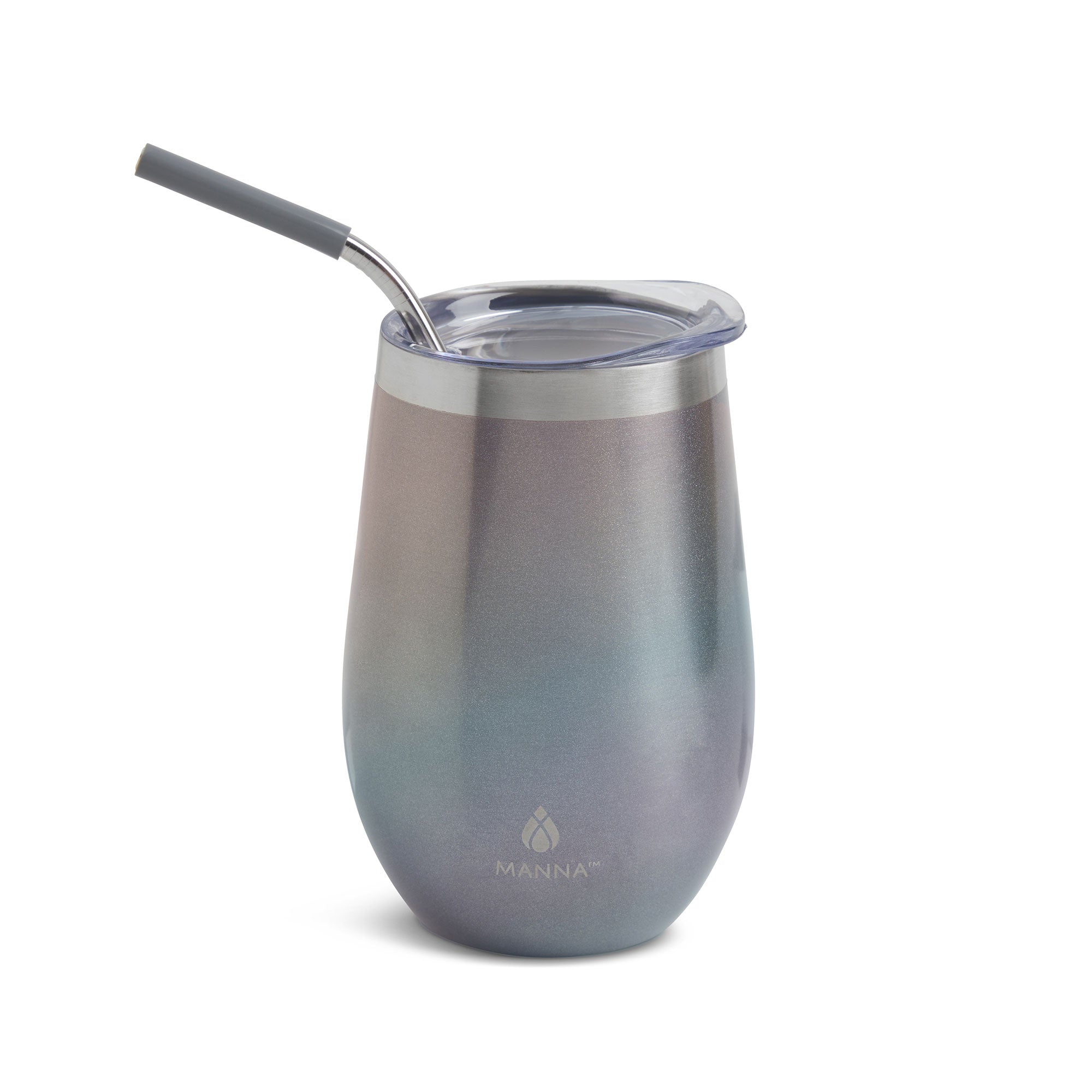 17 oz Stainless Steel Straw Wine Tumbler with Lid - Insulated Double Wall Vacuum Cup for Chilled Cocktails, Iced Coffee & Outdoor Parties - BPA Free Leakproof Travel Mug