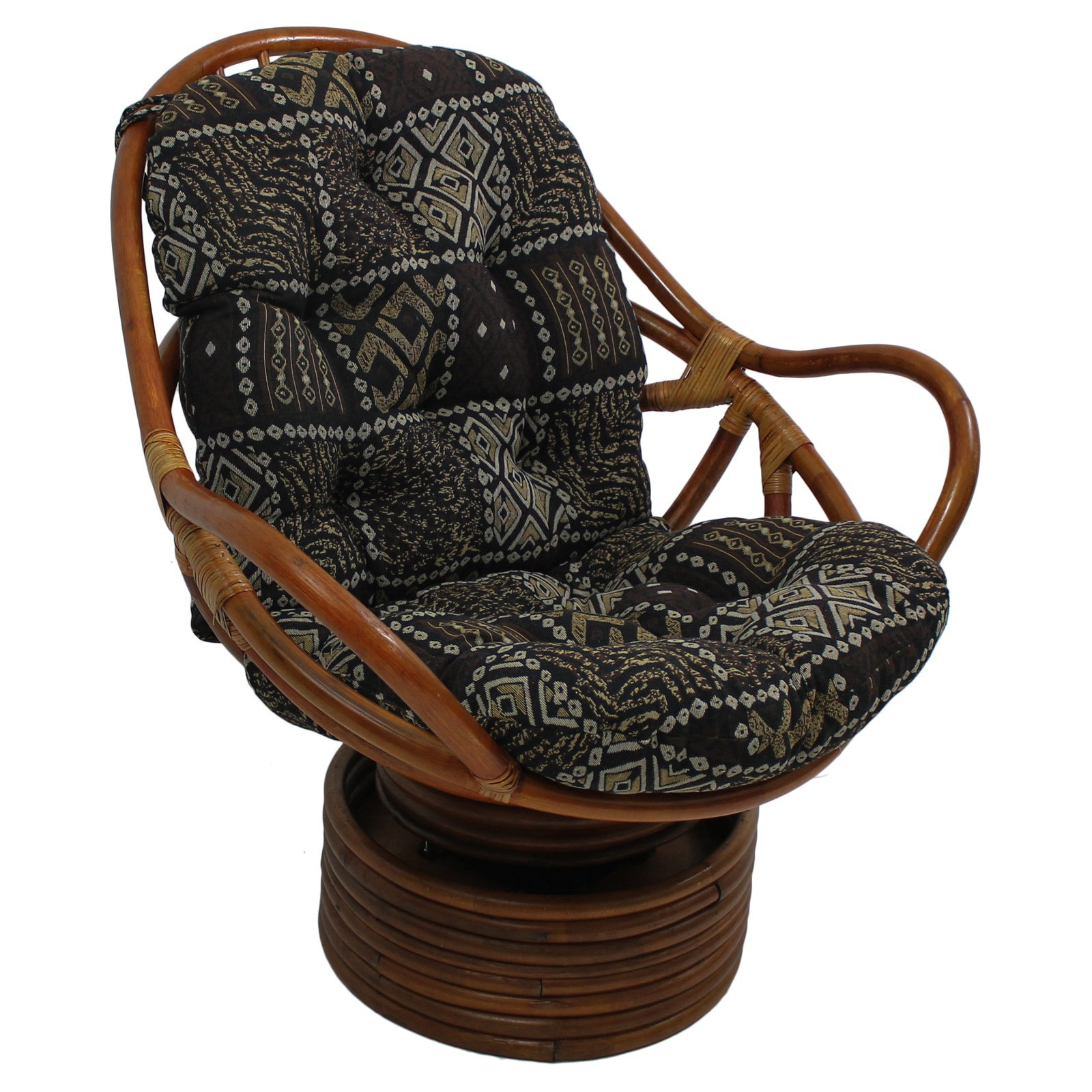 International Caravan Bohemian Tapestry Cushion Rocker Chair - Handwoven Cotton Upholstered Accent Chair for Living Room, Bedroom & Nursery Decor