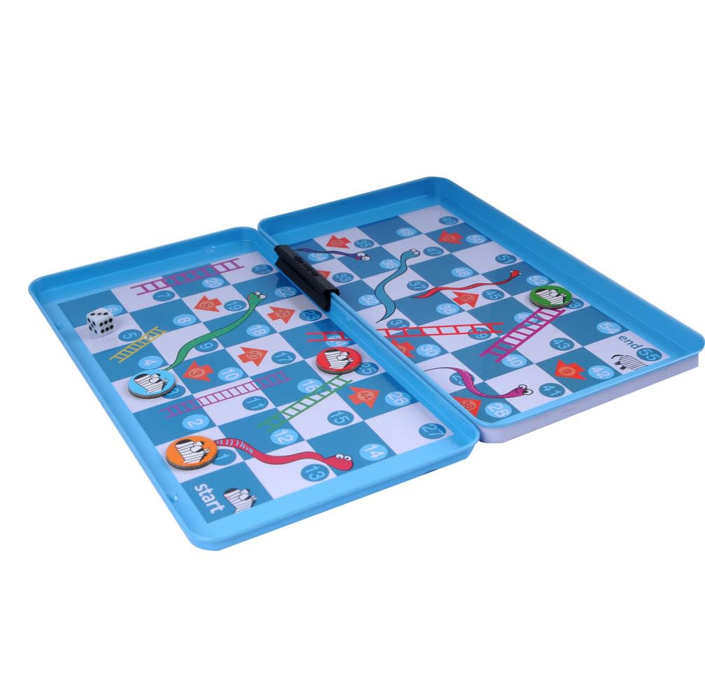 Purple Cow Magnetic Travel Snakes & Ladders Game - Portable Board Game for Kids & Adults - Perfect for Road Trips, Airplane Travel & Family Game Nights