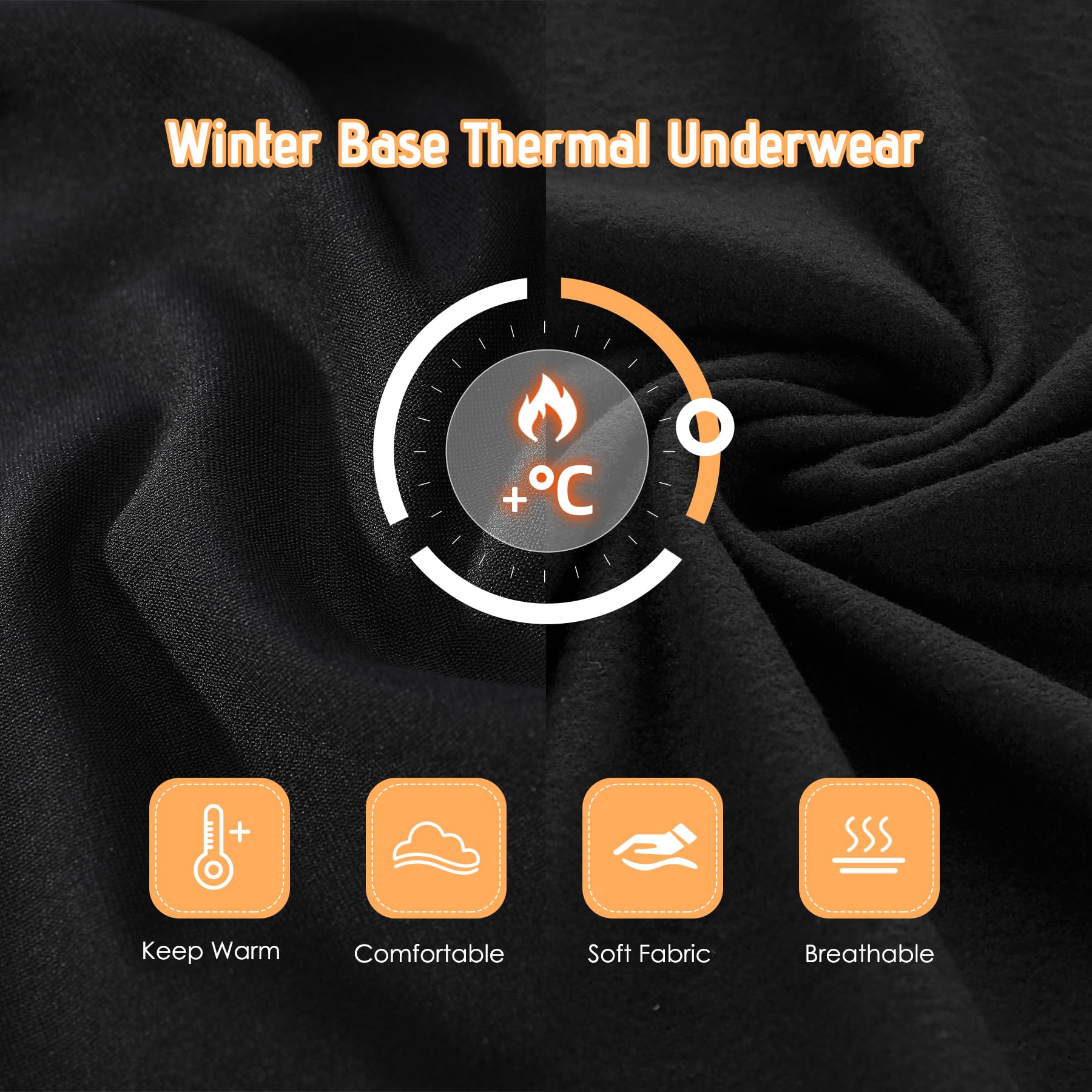 Zando Toddler Thermal Underwear Sets - Kids Base Layer Winter Warm Long Johns for Boys & Girls - Soft Cotton Long Underwear for Cold Weather - Perfect for Snow Play, Skiing & Winter Outdoor Activities