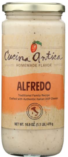Cucina Antica Alfredo Sauce 16.9 oz (Pack of 3) - Authentic Italian Gluten Free Pasta Sauce | Keto Friendly & Creamy White Sauce | Perfect for Pasta, Pizza & Italian Cooking